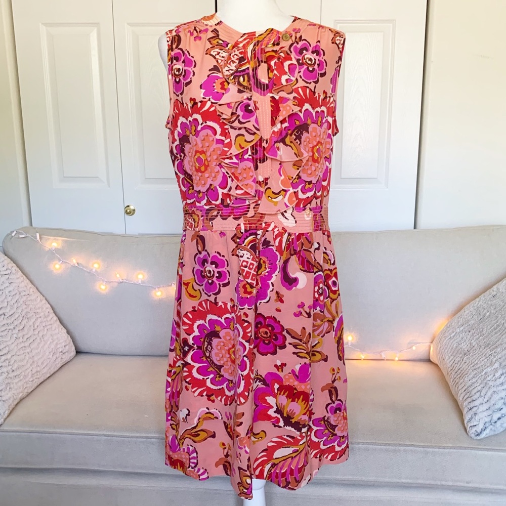 Tory Burch Dress 12 Pink Floral NEW!